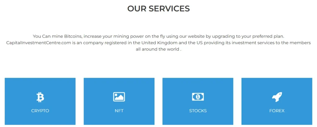 CapitalInvestmentCentre скрин