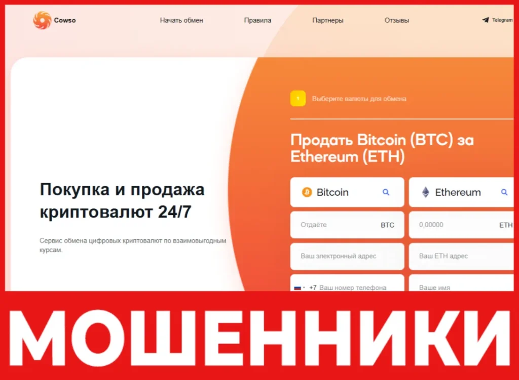 Cowso лицевая сторона скрин