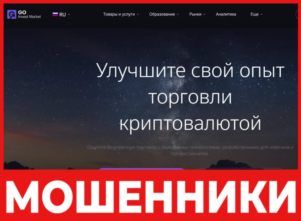 Go Invest Market лицевая сторона скрин