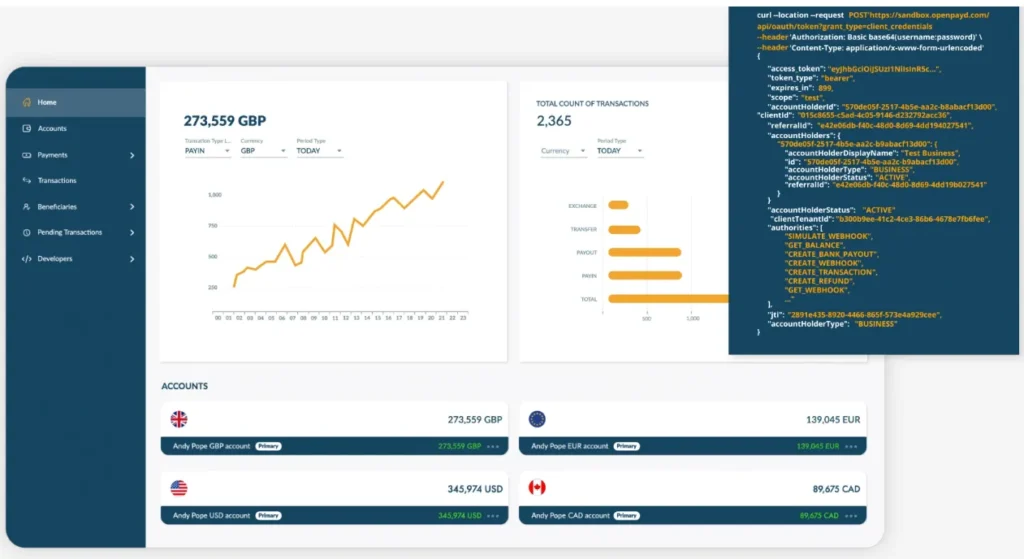 OpenPayd 2 скрин