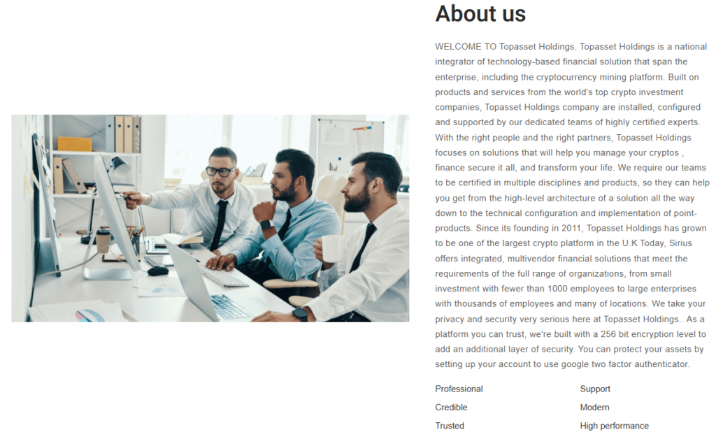 Topasset Holdings 1 скрин