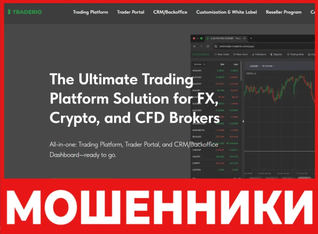 Traderio лицевая сторона скрин