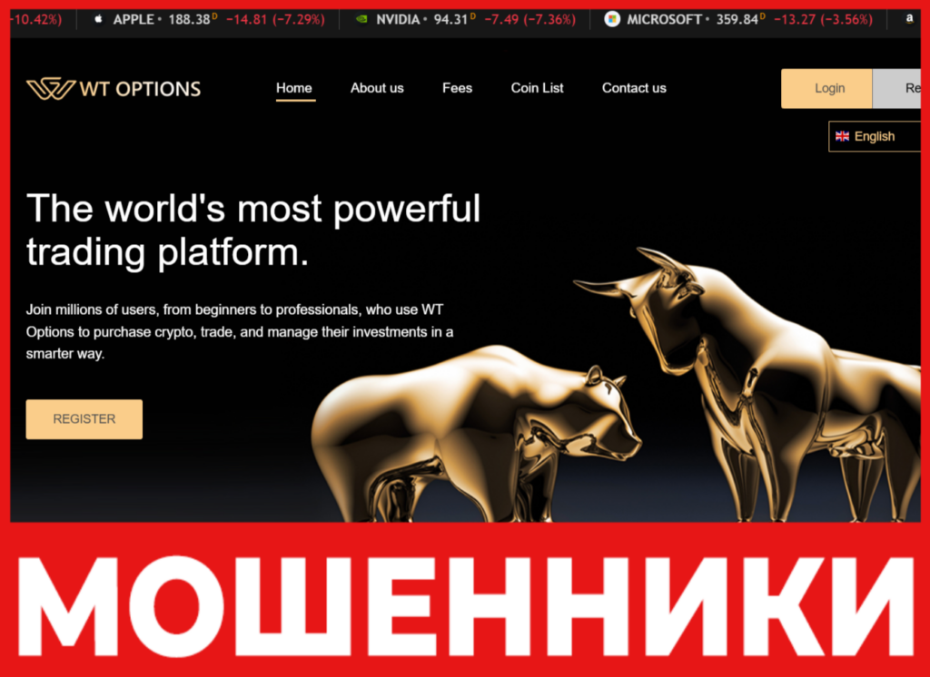 WT Options лицевая сторона скрин