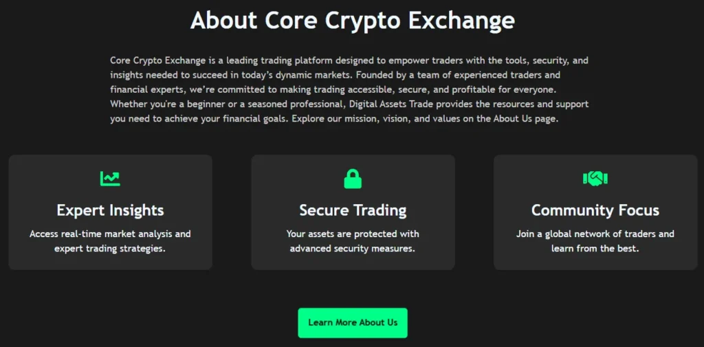 Core Crypto Exchange 2 скрин