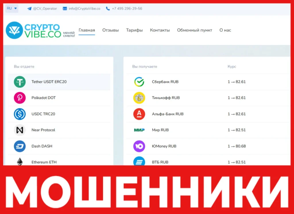 CryptoVibe лицевая сторона скрин