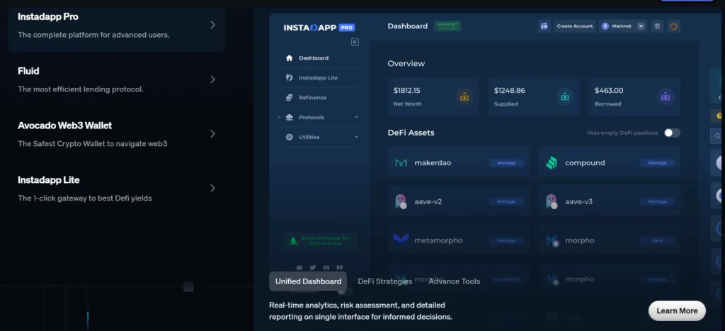 Instadapp 1 скрин