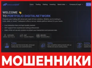 PortfolioDigitalNetwork лицевая сторона скрин