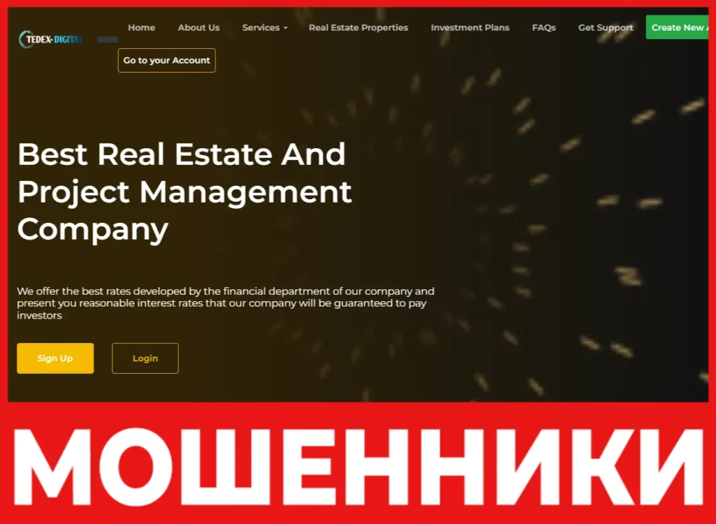 Tedex Digital лицевая сторона скрин