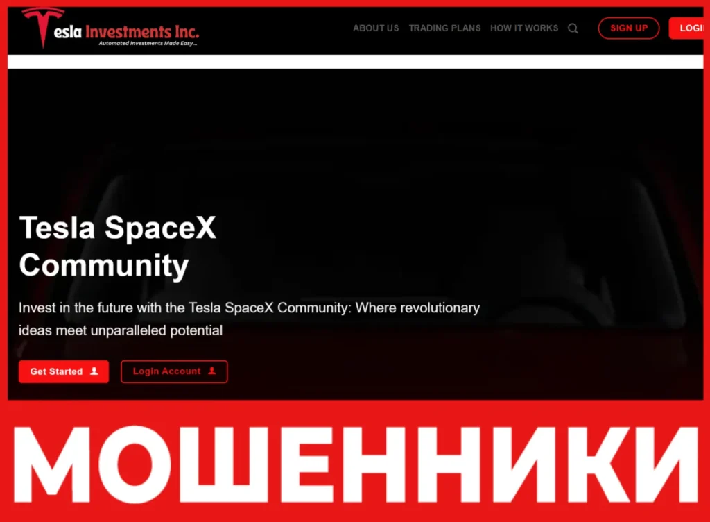 Tesla Investments Inc лицевая сторона скрин