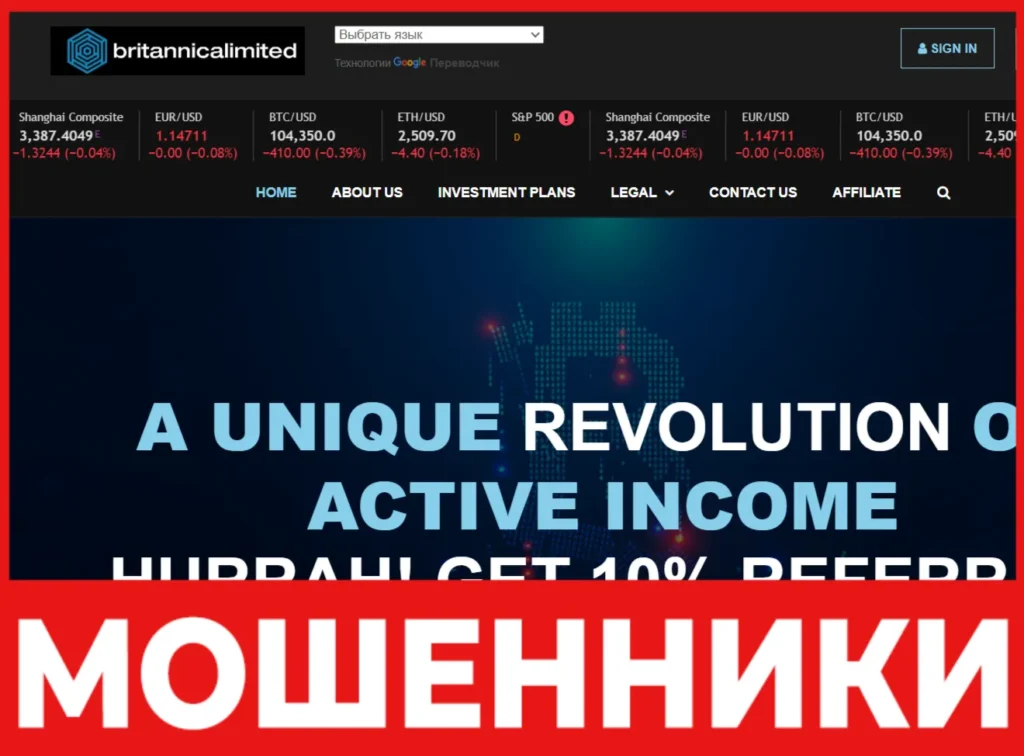 Britannicalimited лицевая сторона скрин