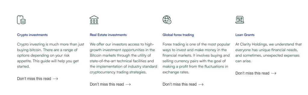 Clarity Holdings 1 скрин