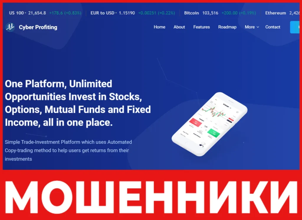 Cyber Profiting лицевая сторона скрин
