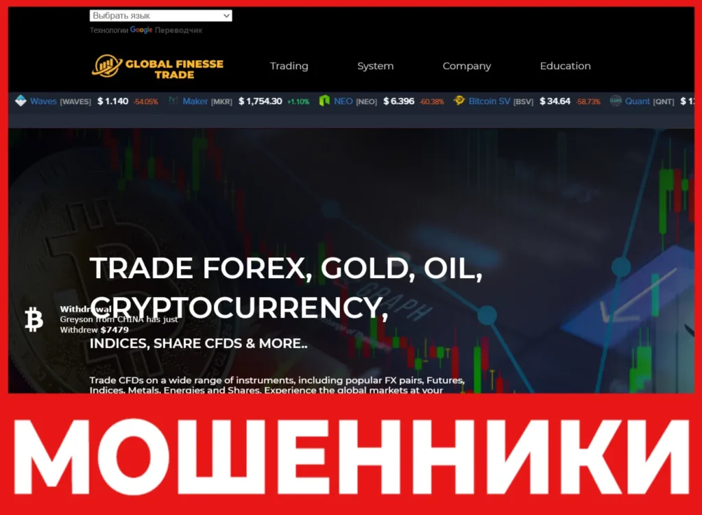 Global Finesse Trade лицевая сторона скрин