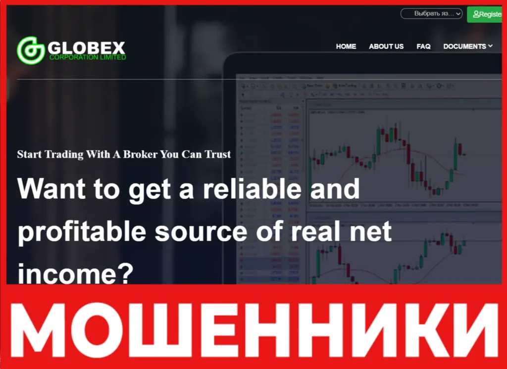 Globex Corporation Limited лицевая сторона скрин