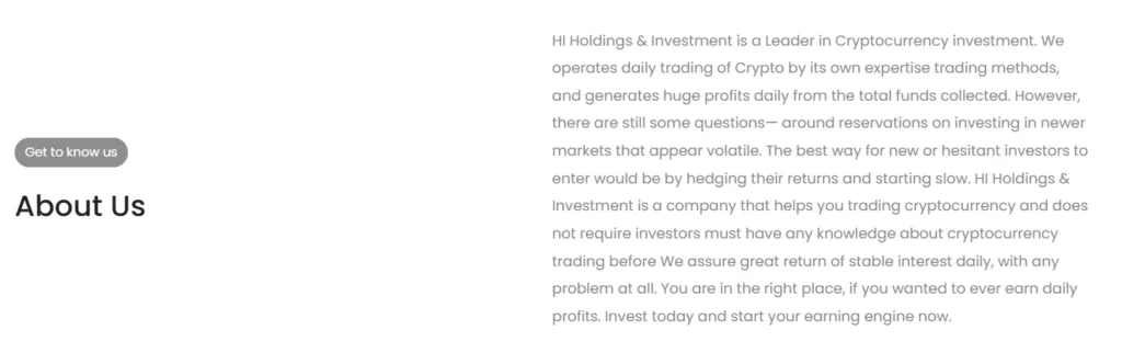 HI Holdings & Investment 1 скрин