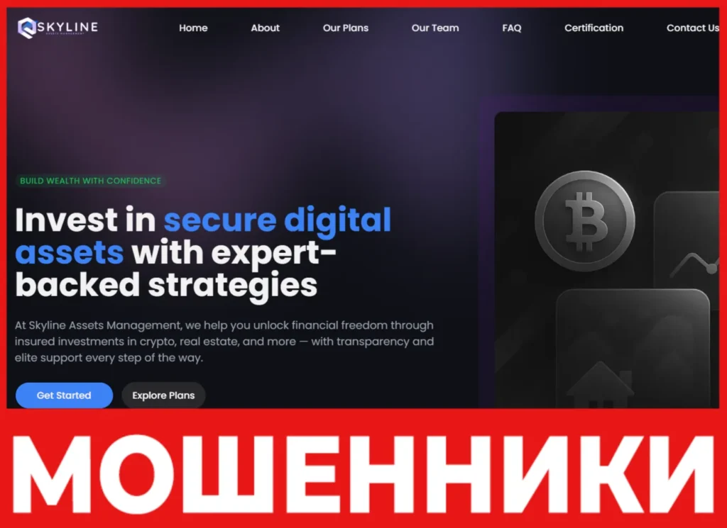 Skyline Assets Management лицевая сторон скрин