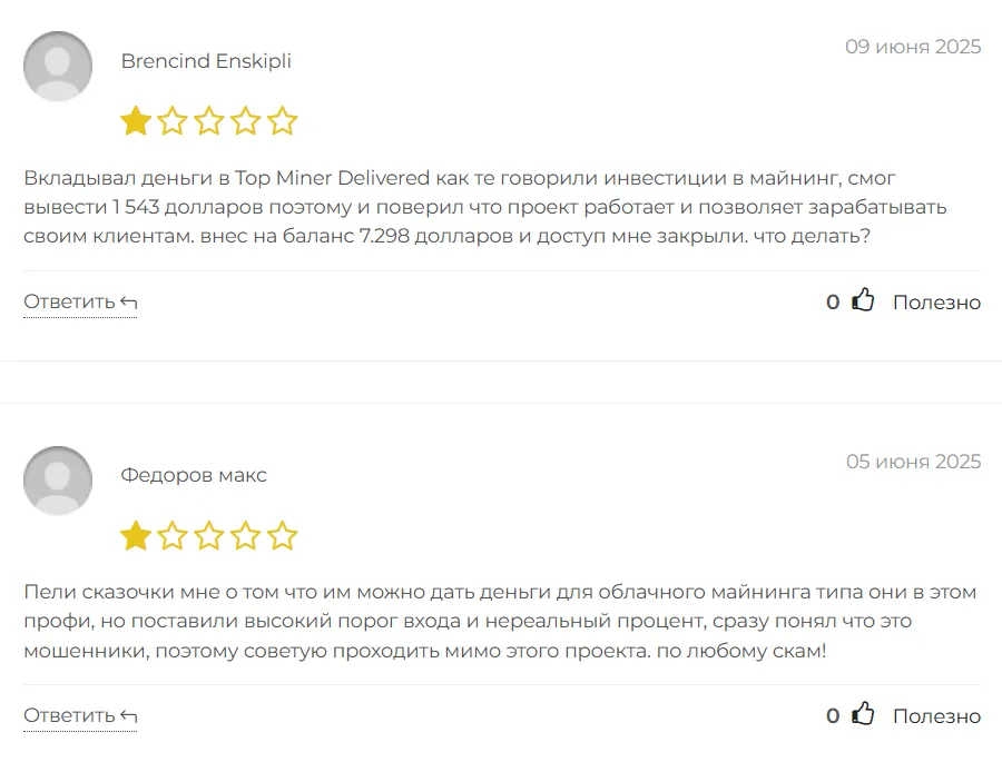 Top Miner Delivered_1 скрин