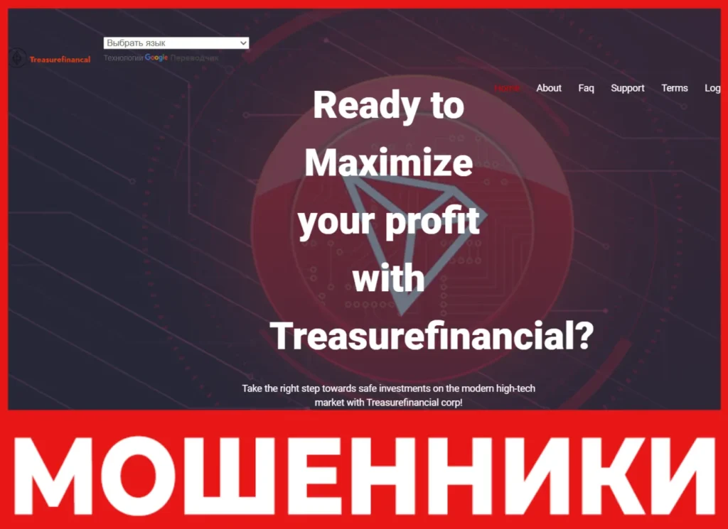 Treasurefinancial лицевая сторона скрин