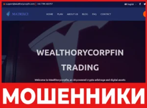 Wealthorycorpfin лицевая сторона скрин