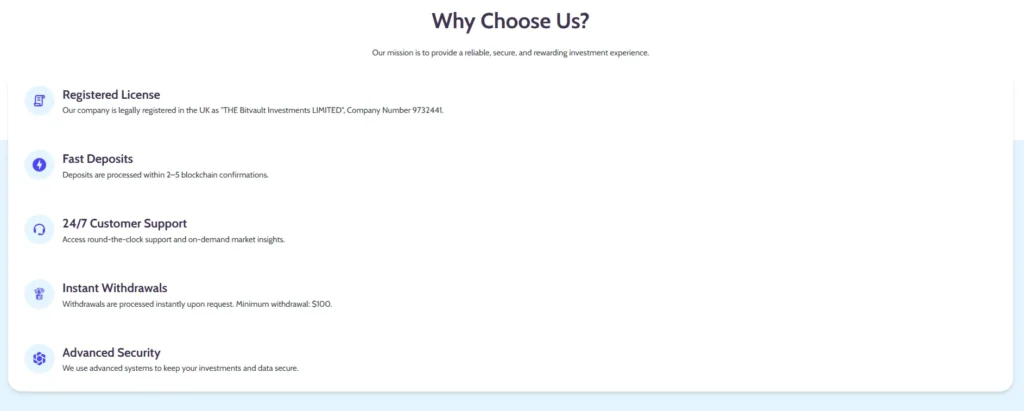 Bitvault Investments 1 скрин