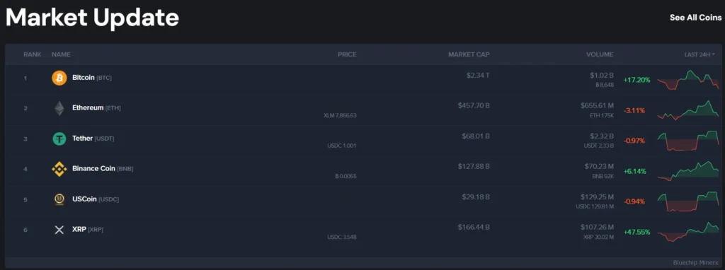 Bluechip Minerx 1 скрин