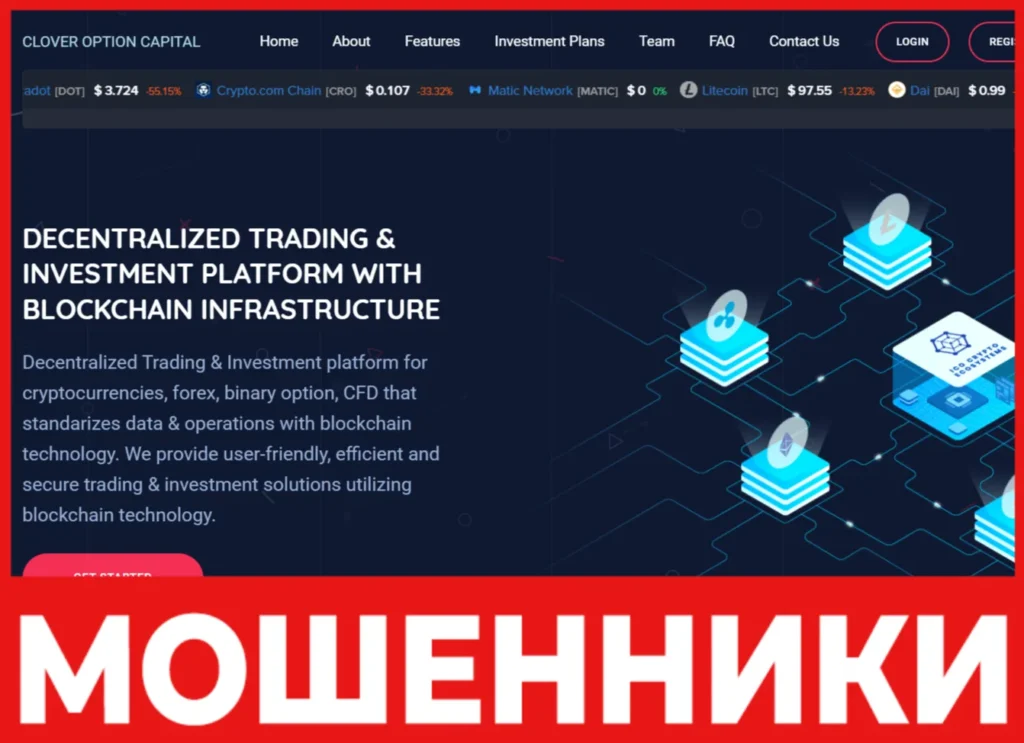 Clover Option Capital лицевая сторона скрин