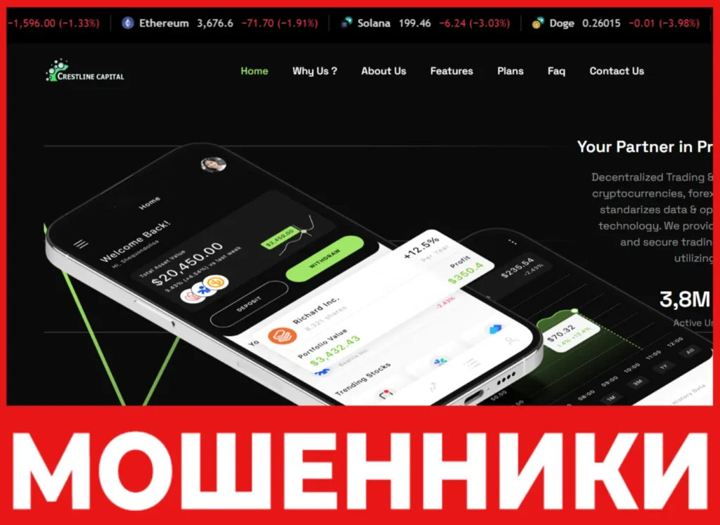 Crestline Capital лицевая сторона скрин