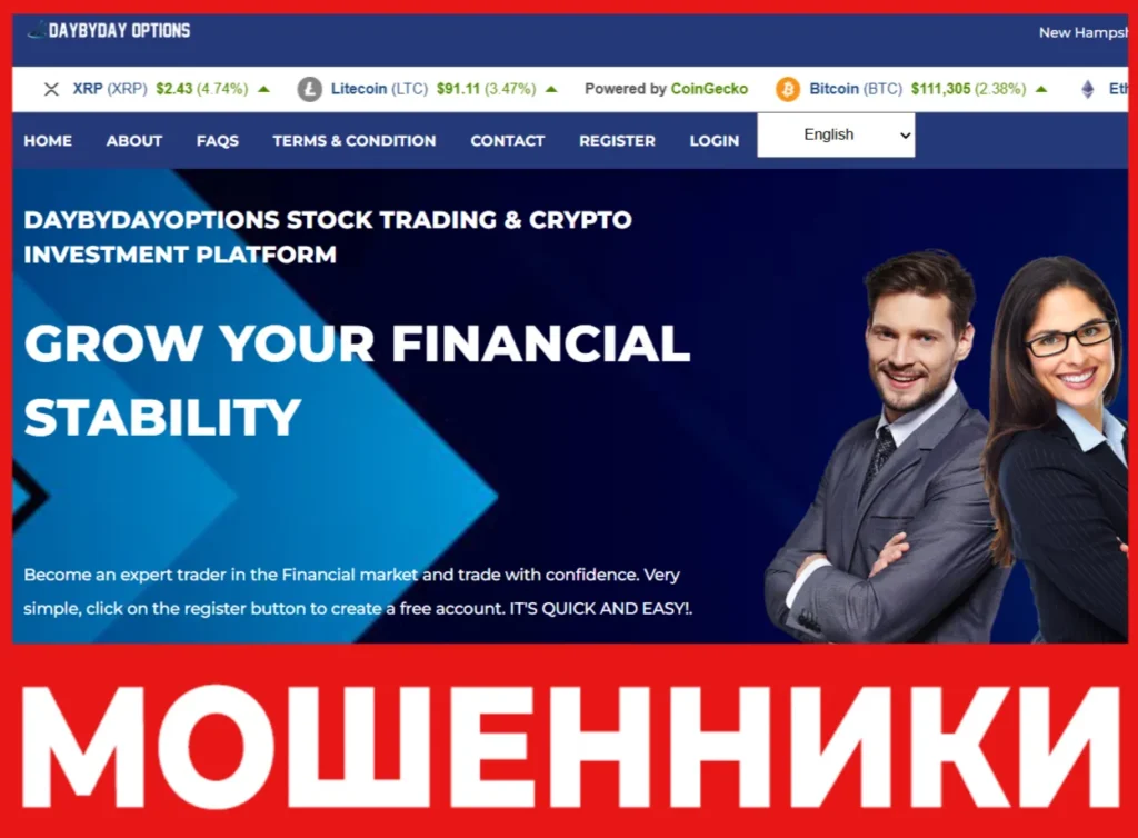 Daybyday Options лицевая сторона скрин