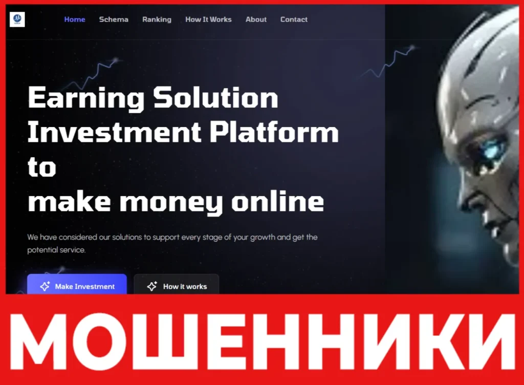 Earning Solution лицевая сторона скрин