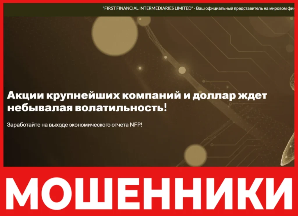 First Financial Intermediaries Limited лицевая сторона скрин
