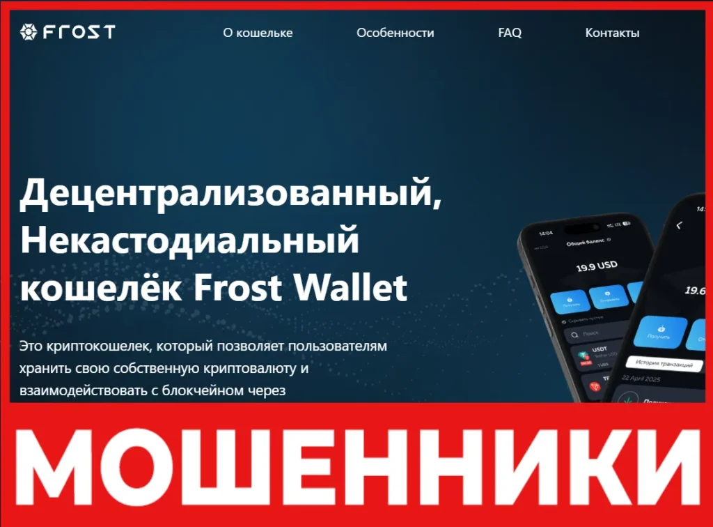 Frost Wallet лицевая сторона скрин