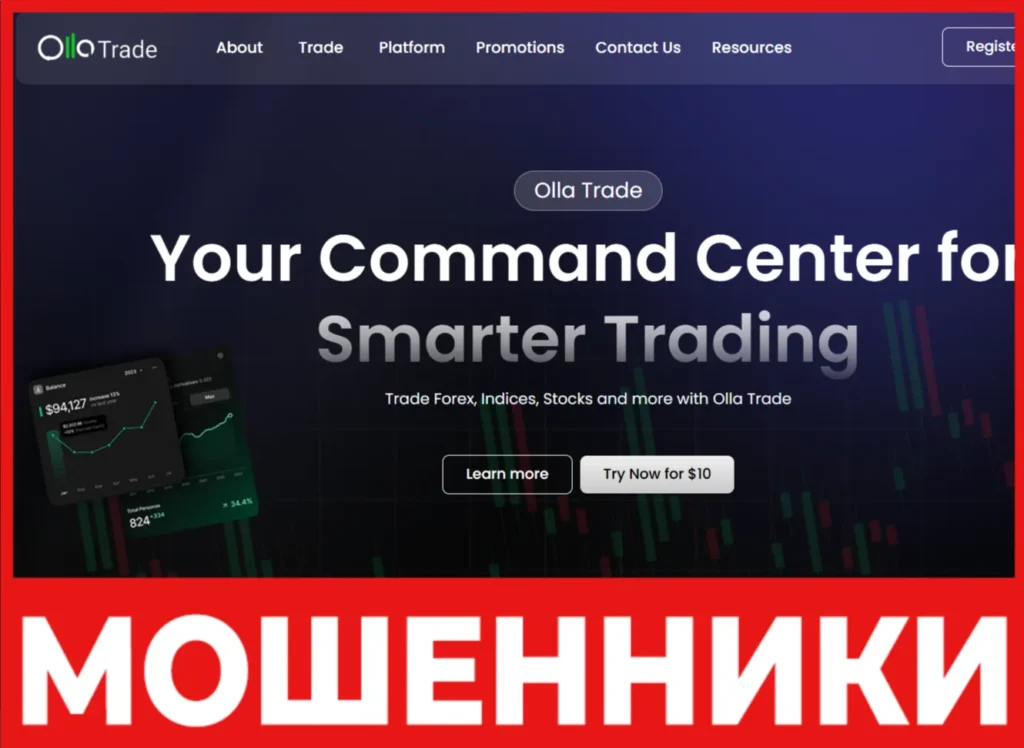 Olla Trade лицевая сторона скрин