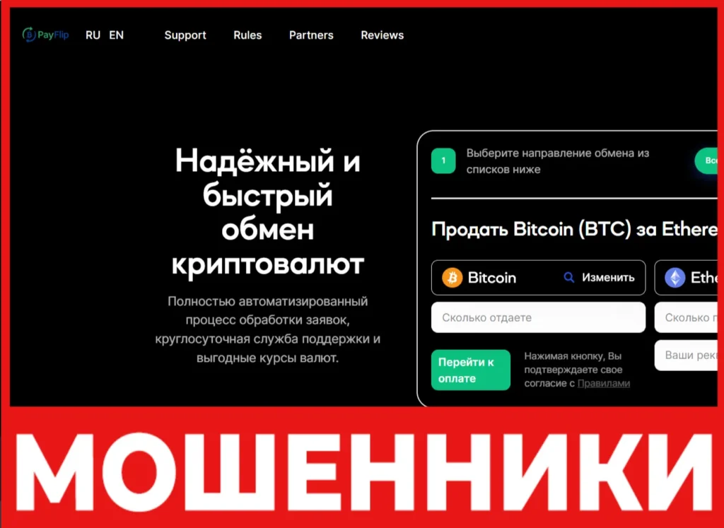 PayFlip лицевая сторона скрин