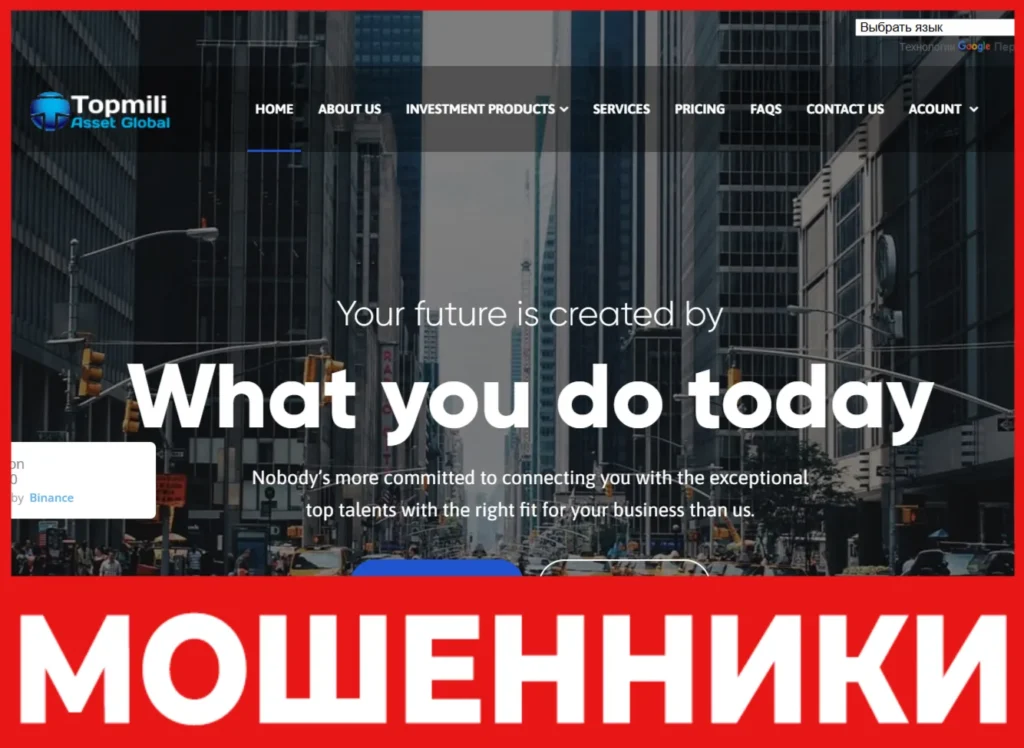 Topmiliassetglobal лицевая сторона скрин