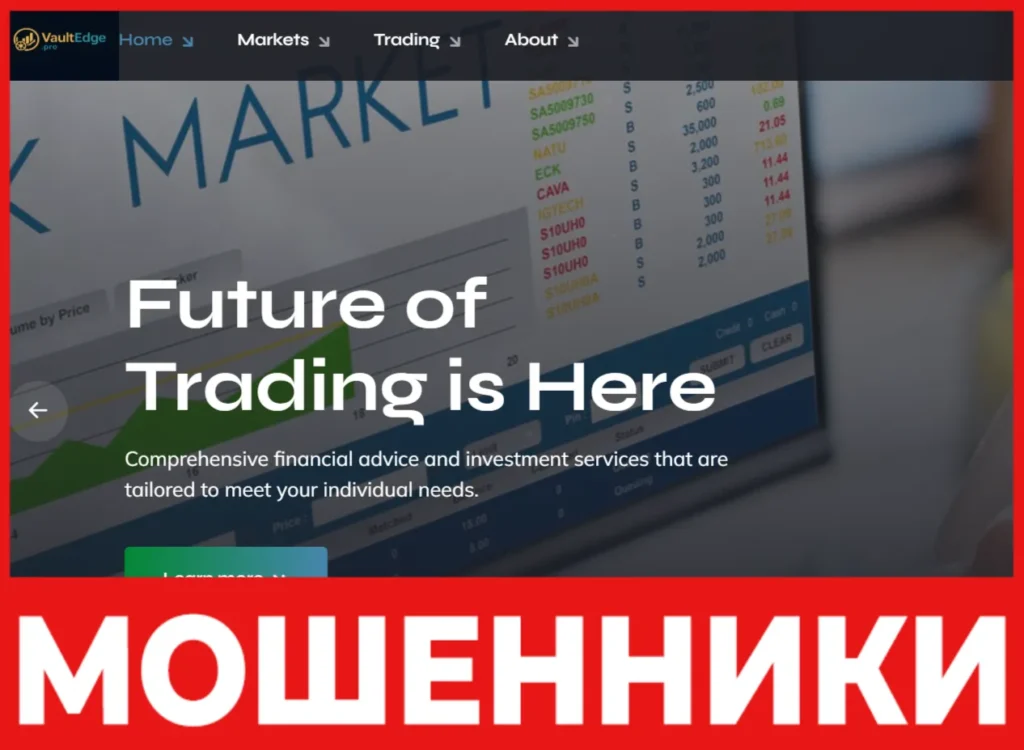 VAULTEDGE лицевая сторона скрин