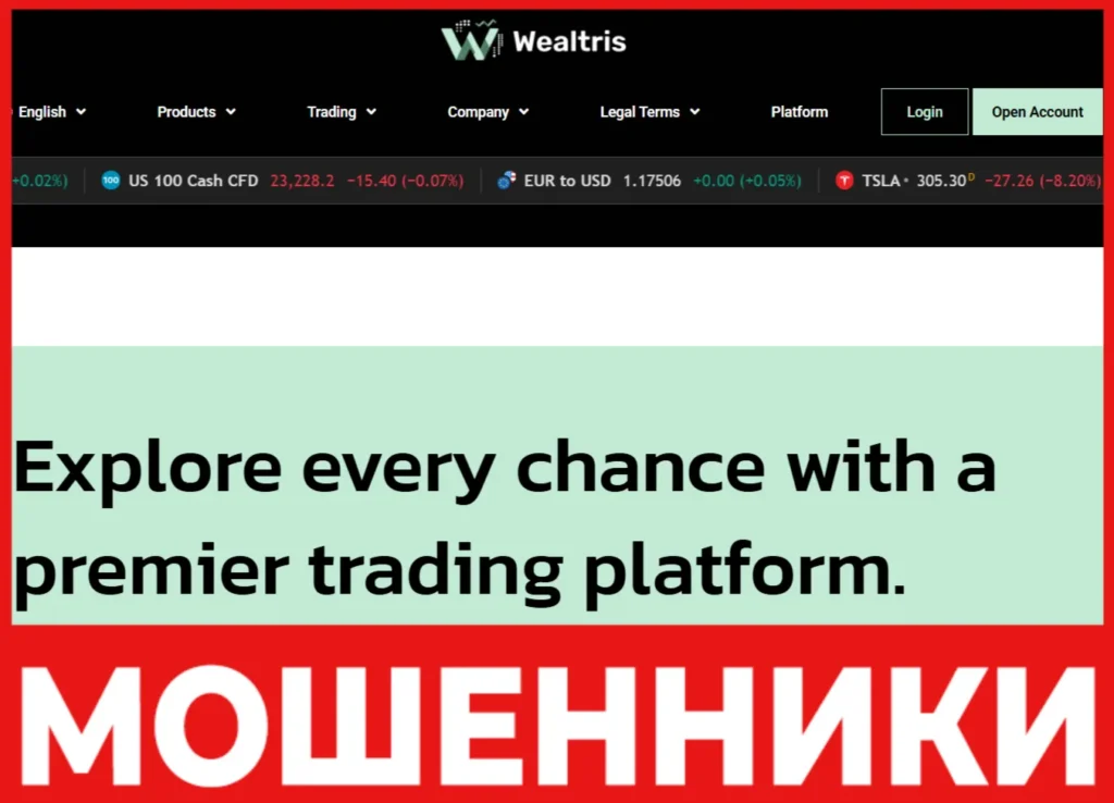 Wealtris Trading лицевая сторона скрин