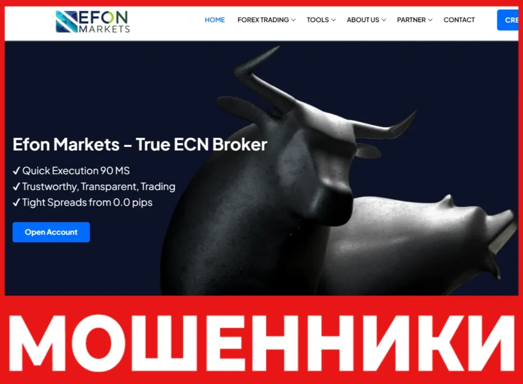 Efon Markets лицевая сторона скрин