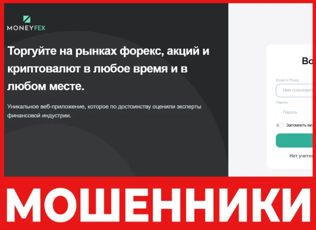 Moneyfex лицевая сторона скрин