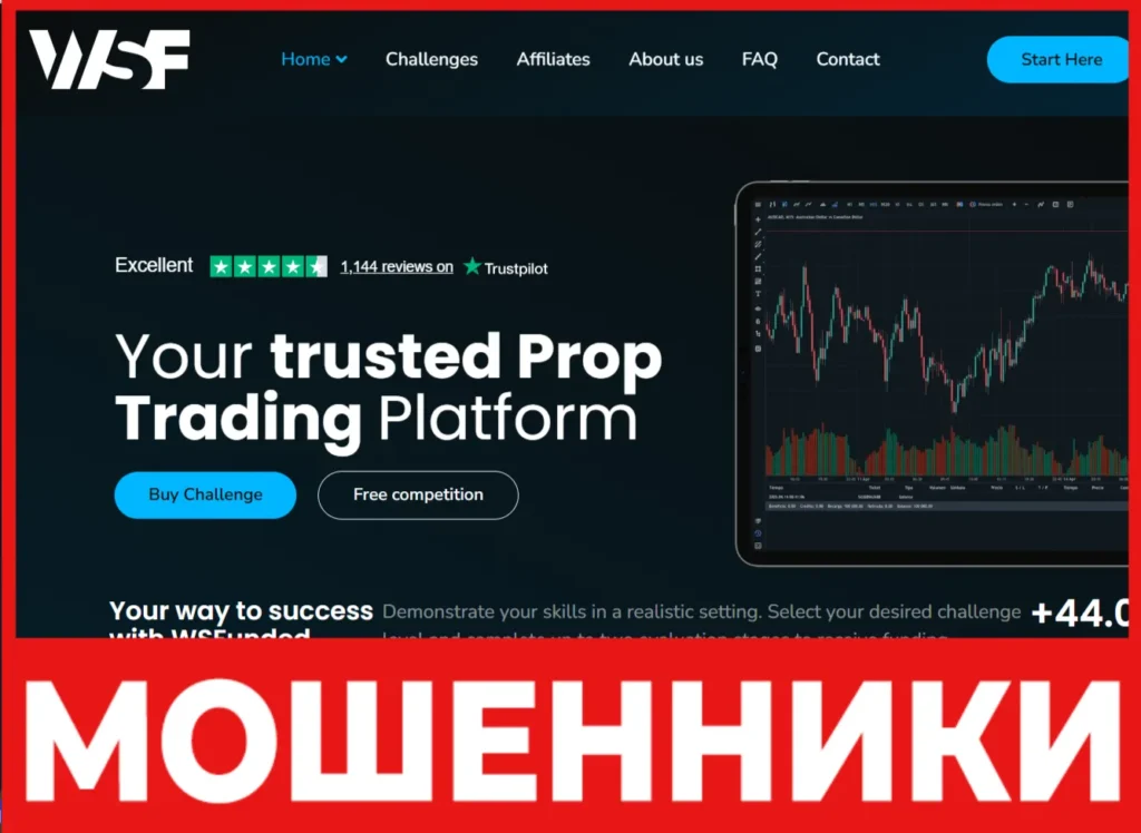 Wall Street Funded лицевая сторона скрин