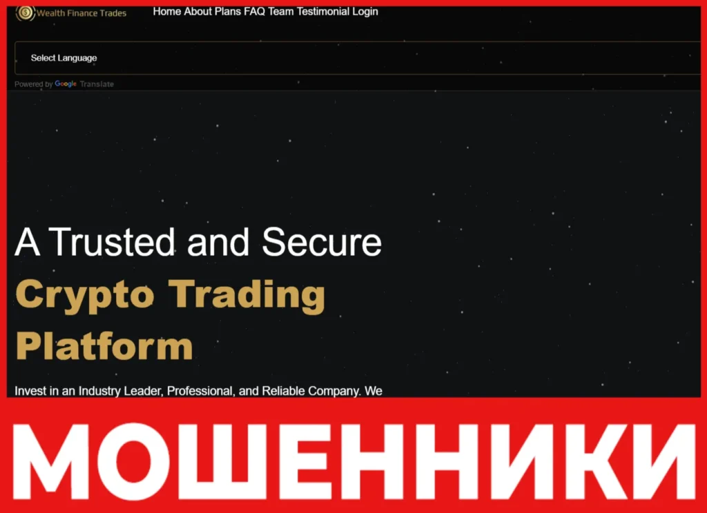Wealth Finance Trades лицевая сторона скрин