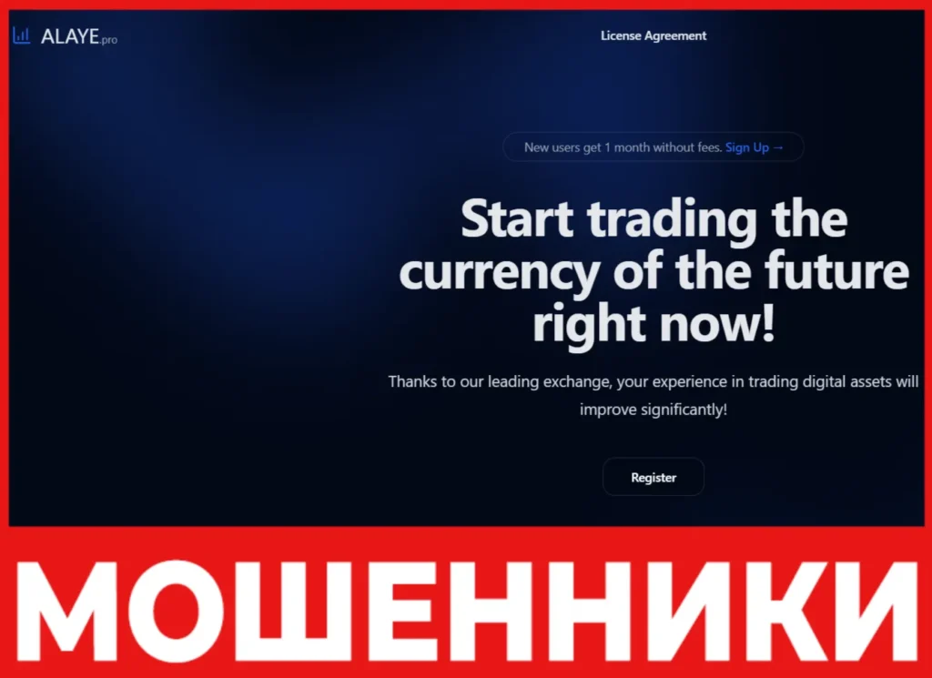 ALAYE лицевая сторона скрин