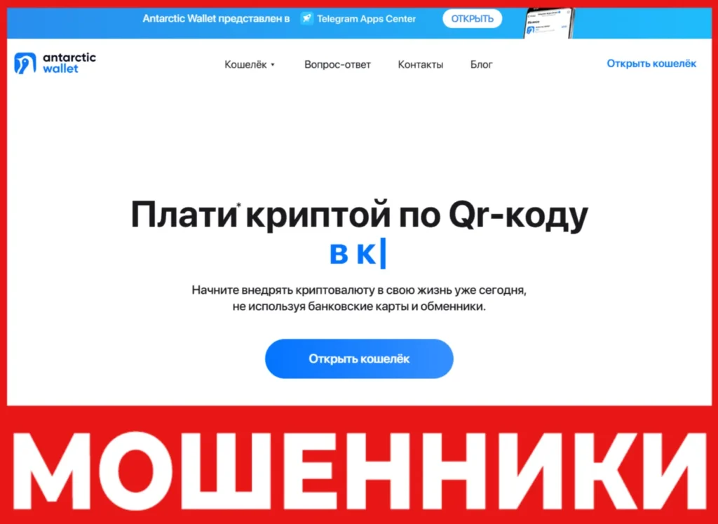 Antarctic Wallet лицевая сторона скрин