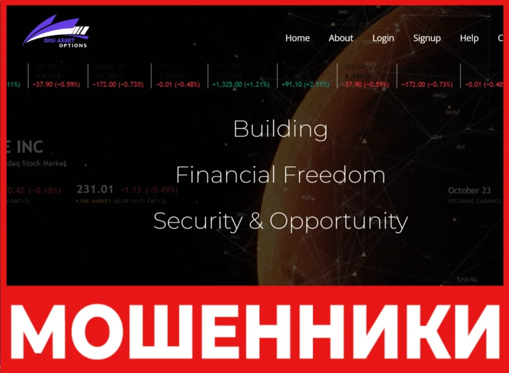 Digi Asset Options лицевая сторона скрин