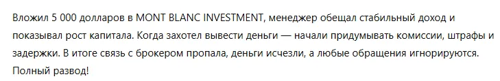 MONT BLANC INVESTMENT 3 скрин