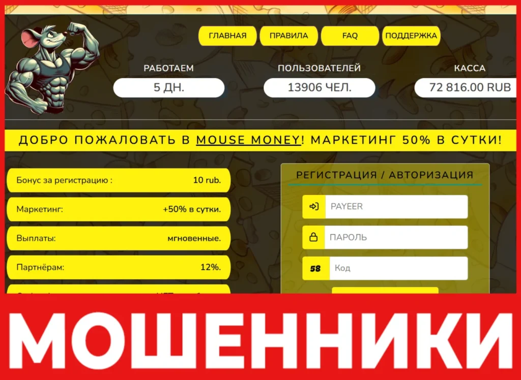 MOUSE MONEY лицевая сторона скрин