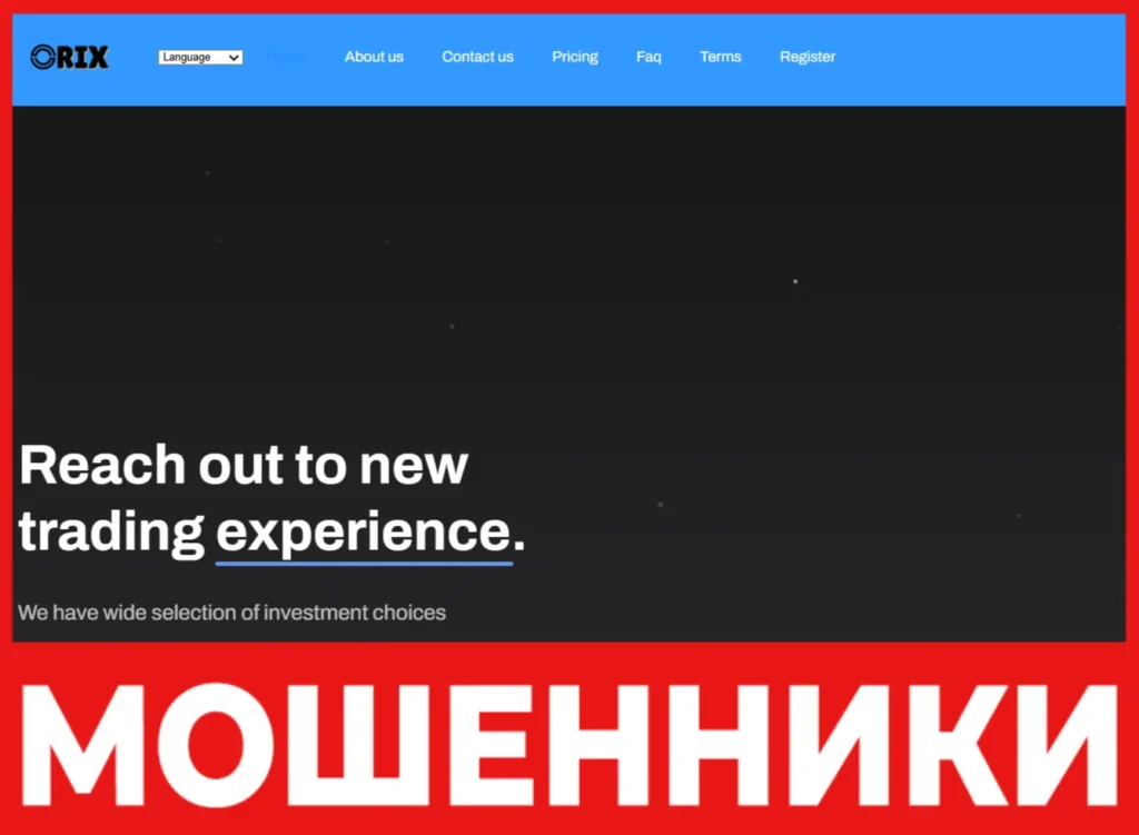 Orix Business лицевая сторона скрин