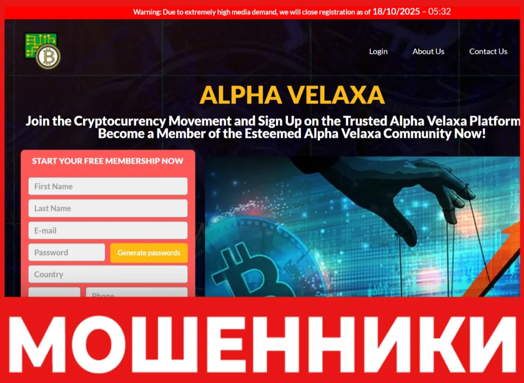 Alpha Velaxa лицевая сторона скрин