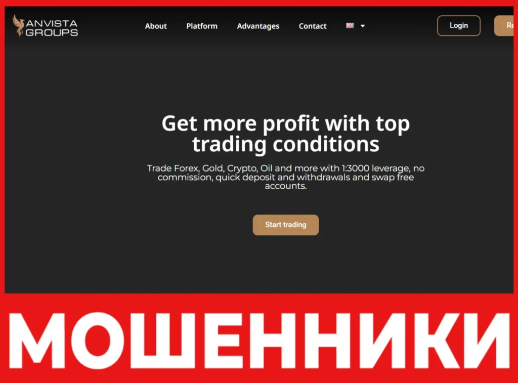 Anvista Group лицевая сторона скрин