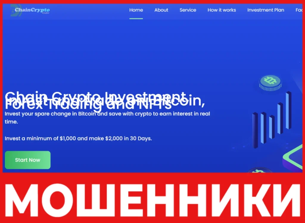Chain Crypto Investment лицевая сторона скрин