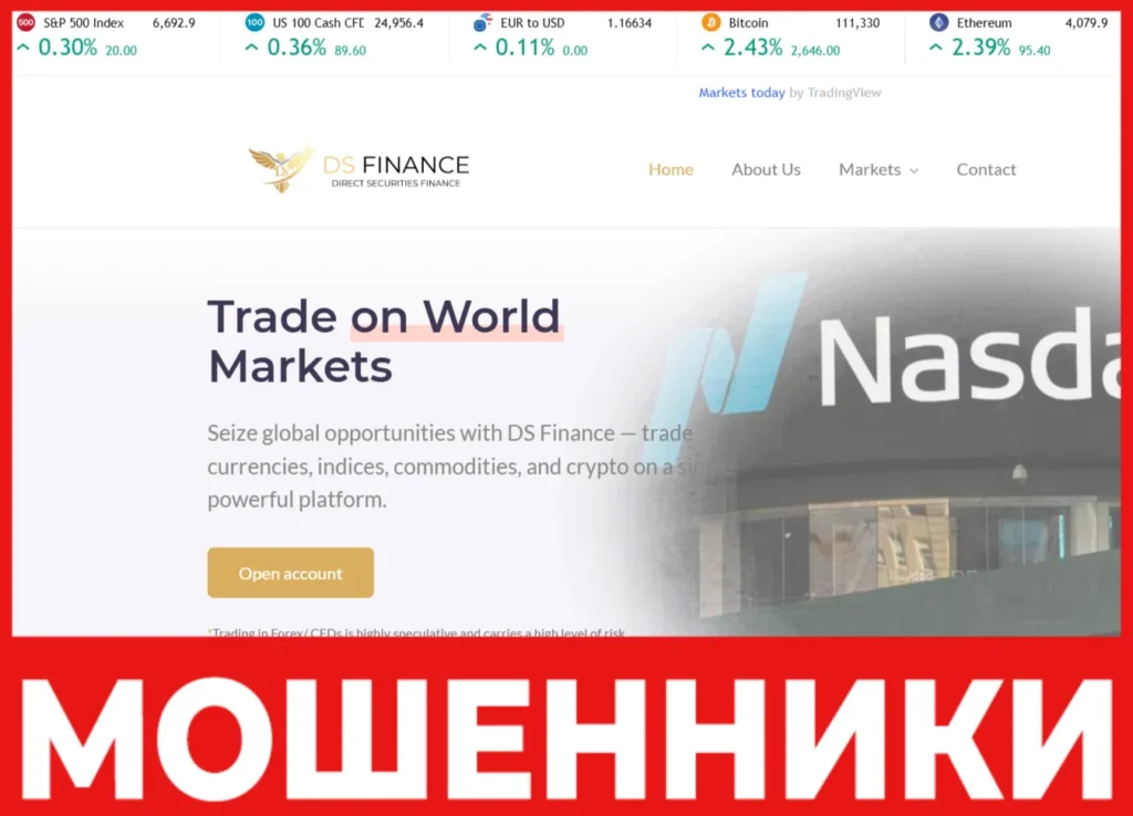 DS FINANCIAL лицевая сторона скрин